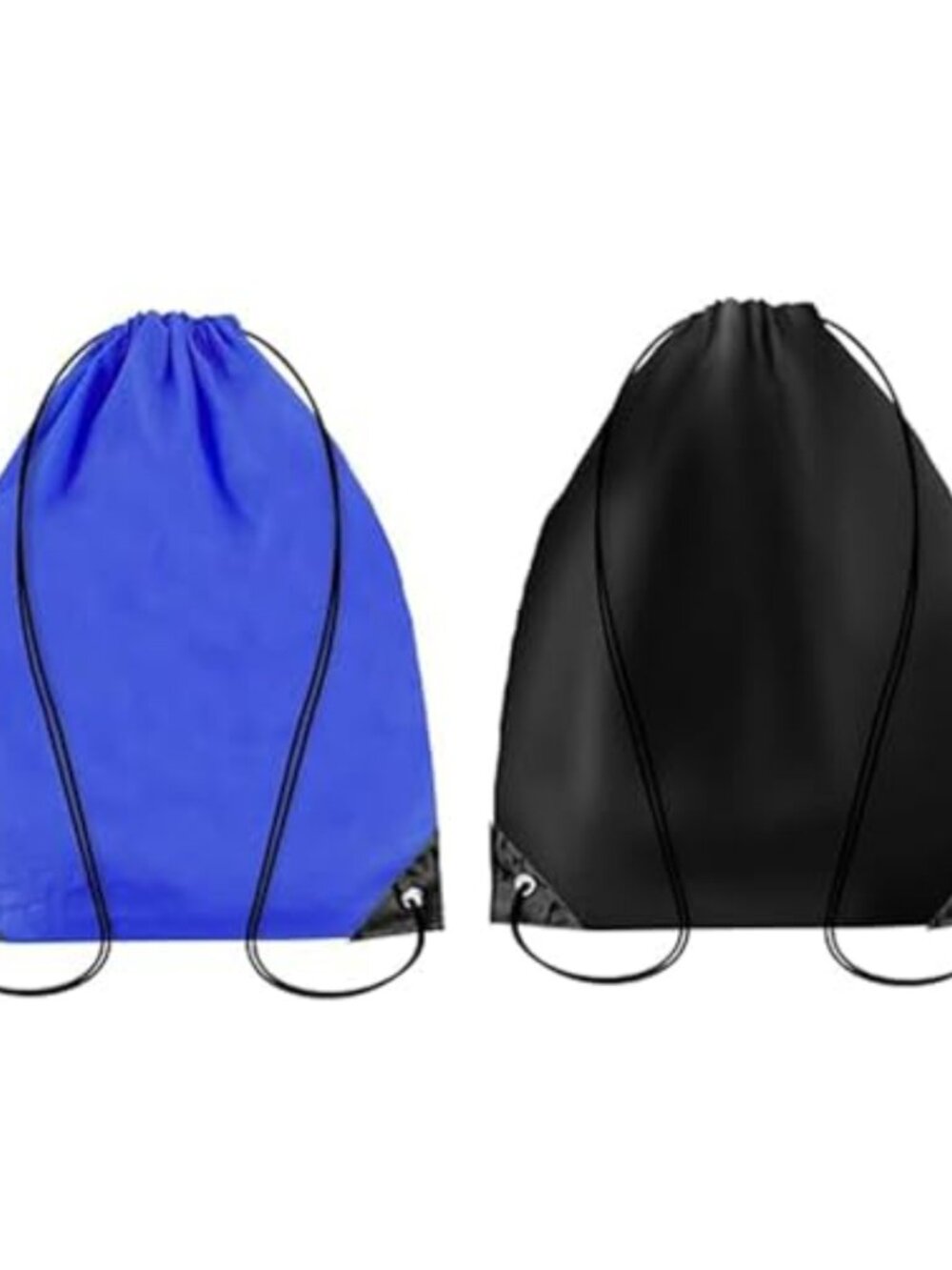 2PC Drawstring Backpack Gym Bag Polyester PU Leather Waterproof Sports Cinch